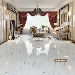 Qonaq otağının interyerində mərmər döşəmələr