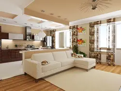 Combining the living room and kitchen in the house photo