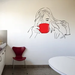 DIY drawings on the kitchen wall photo