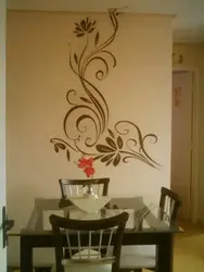 DIY drawings on the kitchen wall photo