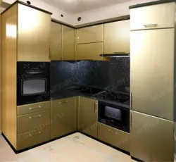 Kitchens with built-in appliances design photo corner small