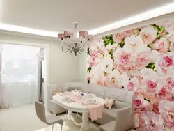 Flowers in the kitchen design photo