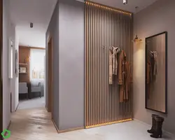 Hallway in a modern style with slats photo