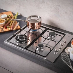 Photo of a kitchen with a gas hob