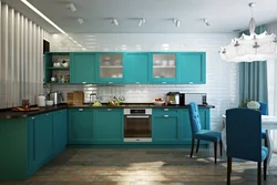 Sea ​​Color In The Kitchen Interior