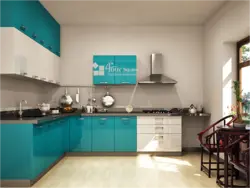 Sea ​​Color In The Kitchen Interior