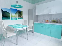 Морской цвет в интерьере кухни