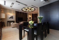 Kitchen and living room area in the house photo