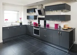 Цвет антрацит фото мебель кухни