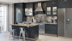 Color anthracite photo kitchen furniture