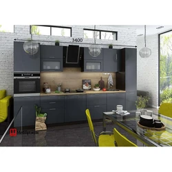 Color anthracite photo kitchen furniture