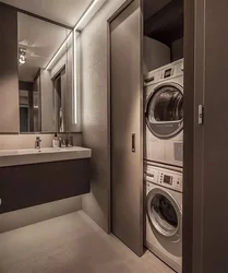 Hide the washing machine in the bathroom photo