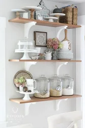 Shelves in the interior of the kitchen