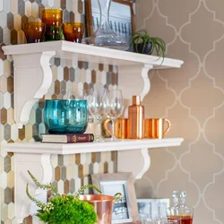 Shelves in the interior of the kitchen