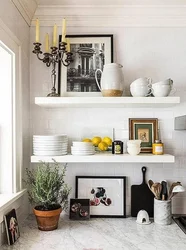 Shelves in the interior of the kitchen