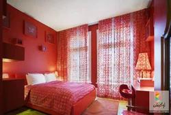 Bedroom interior in red