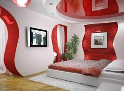 Bedroom interior in red