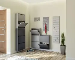 Shoe rack design for the hallway in a modern style