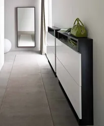 Shoe rack design for the hallway in a modern style