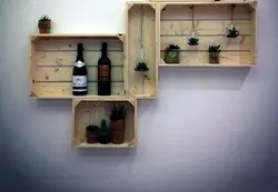 DIY kitchen shelves on the wall photo