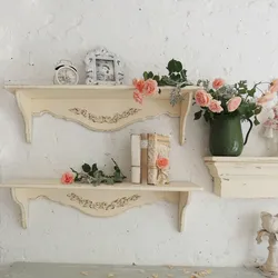 DIY kitchen shelves on the wall photo
