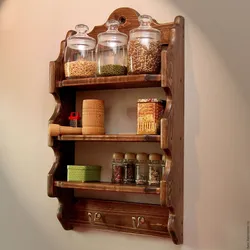 DIY kitchen shelves on the wall photo