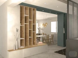 Partition for zoning the kitchen and living room photo