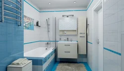 Жуынатын Бөлме Дизайнының Фотосуреті Ақ Және Көк