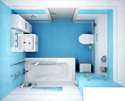 Photo of bathroom design white and blue