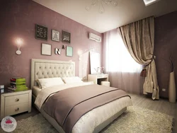 Dusty colors in the bedroom interior