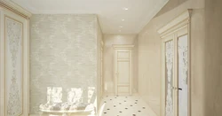 Wallpaper In A Small Hallway Under Light Doors Photo