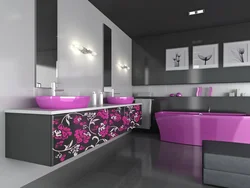 Combination of gray with others in the bathroom interior