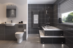 Combination of gray with others in the bathroom interior