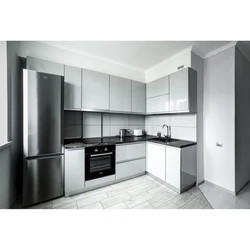 Kitchen with black appliances photo