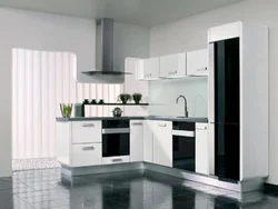 Kitchen with black appliances photo