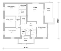 Projects of one-story houses 3 bedrooms photos for free