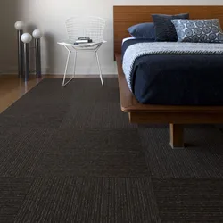 Blue floor in the bedroom interior