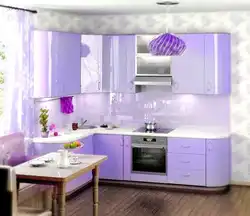 Kitchen Design With Lilac Wallpaper