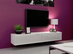 Long cabinet in the living room modern photo in the interior
