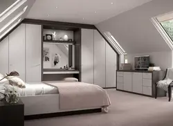 Bedroom design with slanted roof