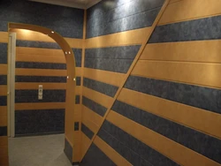 Decoration of hallway walls with MDF panels photo