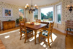 Wallpaper for the dining room and kitchen interior photos