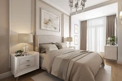 Bedroom design in beige tone