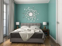 Bedroom design in turquoise colors