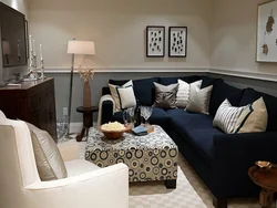 Blue-brown living room interior