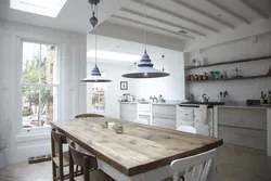 Country countertop in the kitchen interior photo