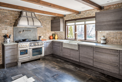 Country countertop in the kitchen interior photo