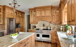Country countertop in the kitchen interior photo
