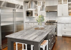 Country countertop in the kitchen interior photo