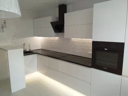 White kitchen with white handles photo